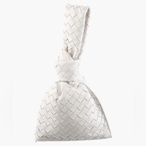 Bottega Veneta Intrecciato Nappa Mini BV Twist Clutch - White - New